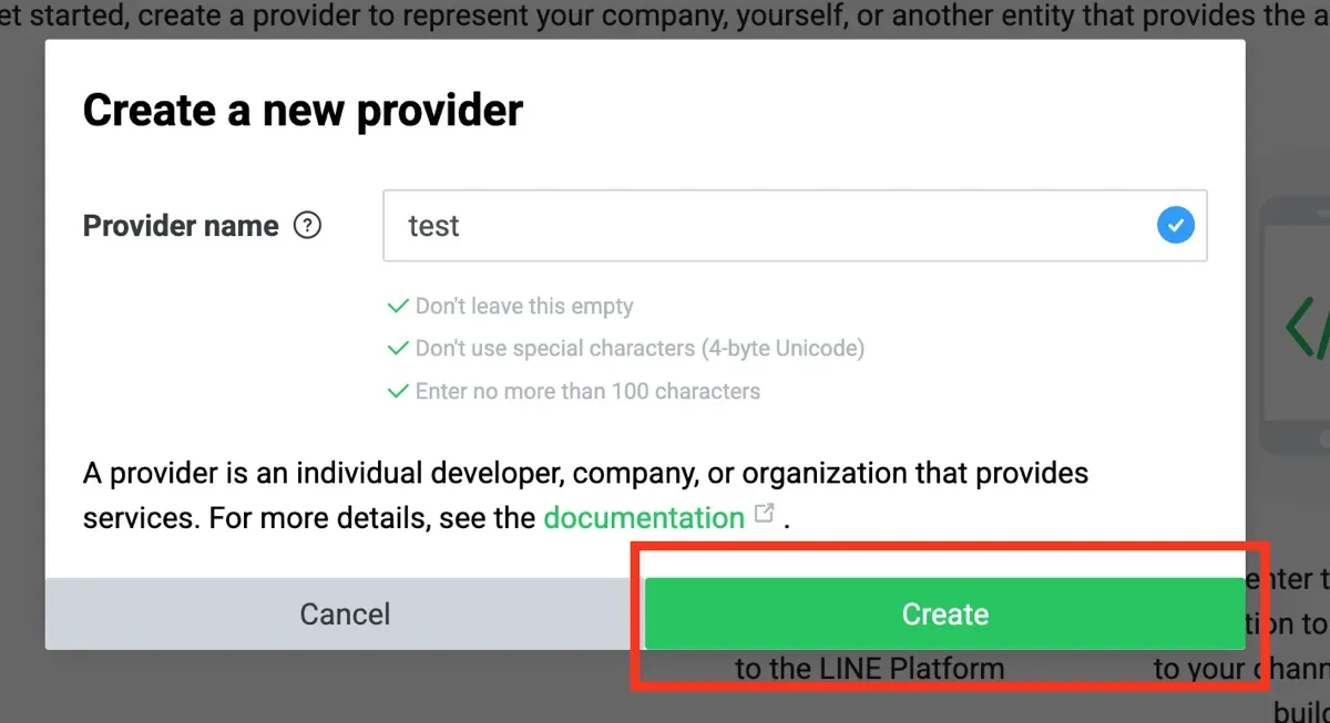 Line Massaging API step 4