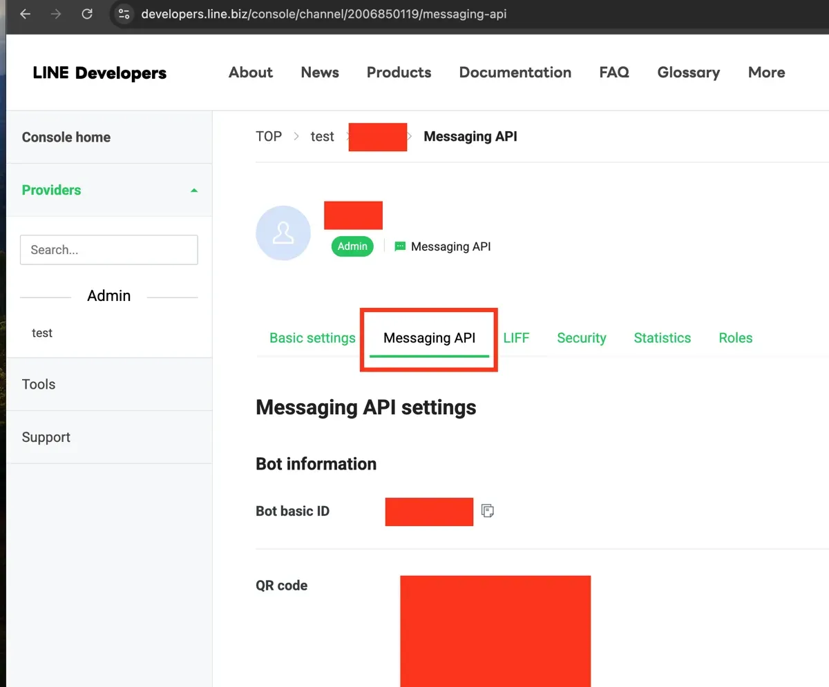 Line Massaging API step 18