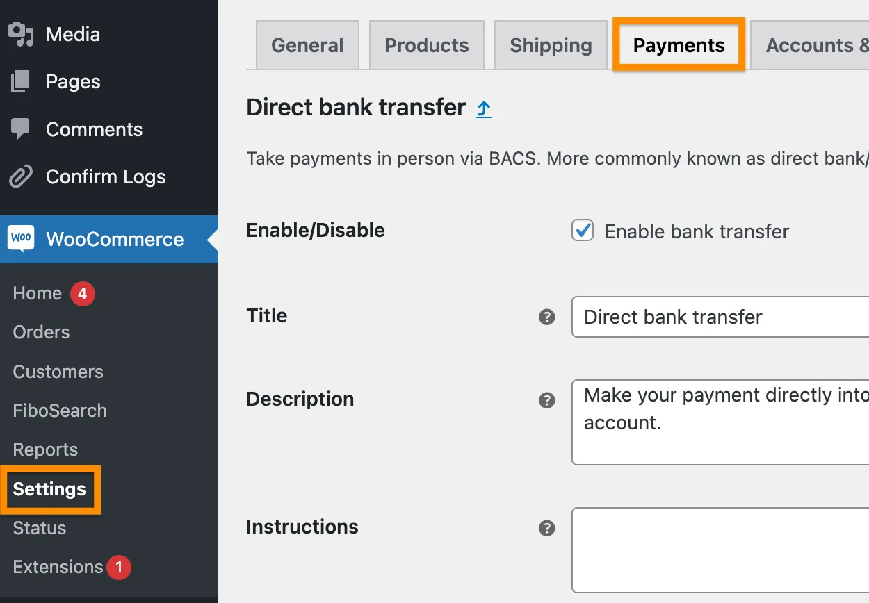 Banks with Woocommerce