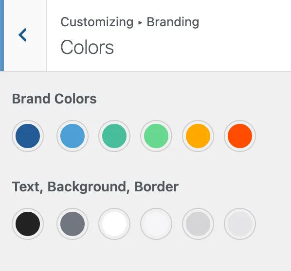 Customizer Branding Colors