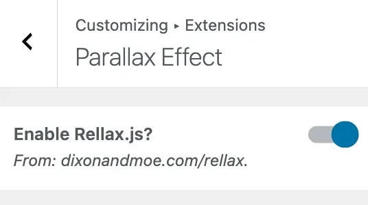 Customizer Parallax