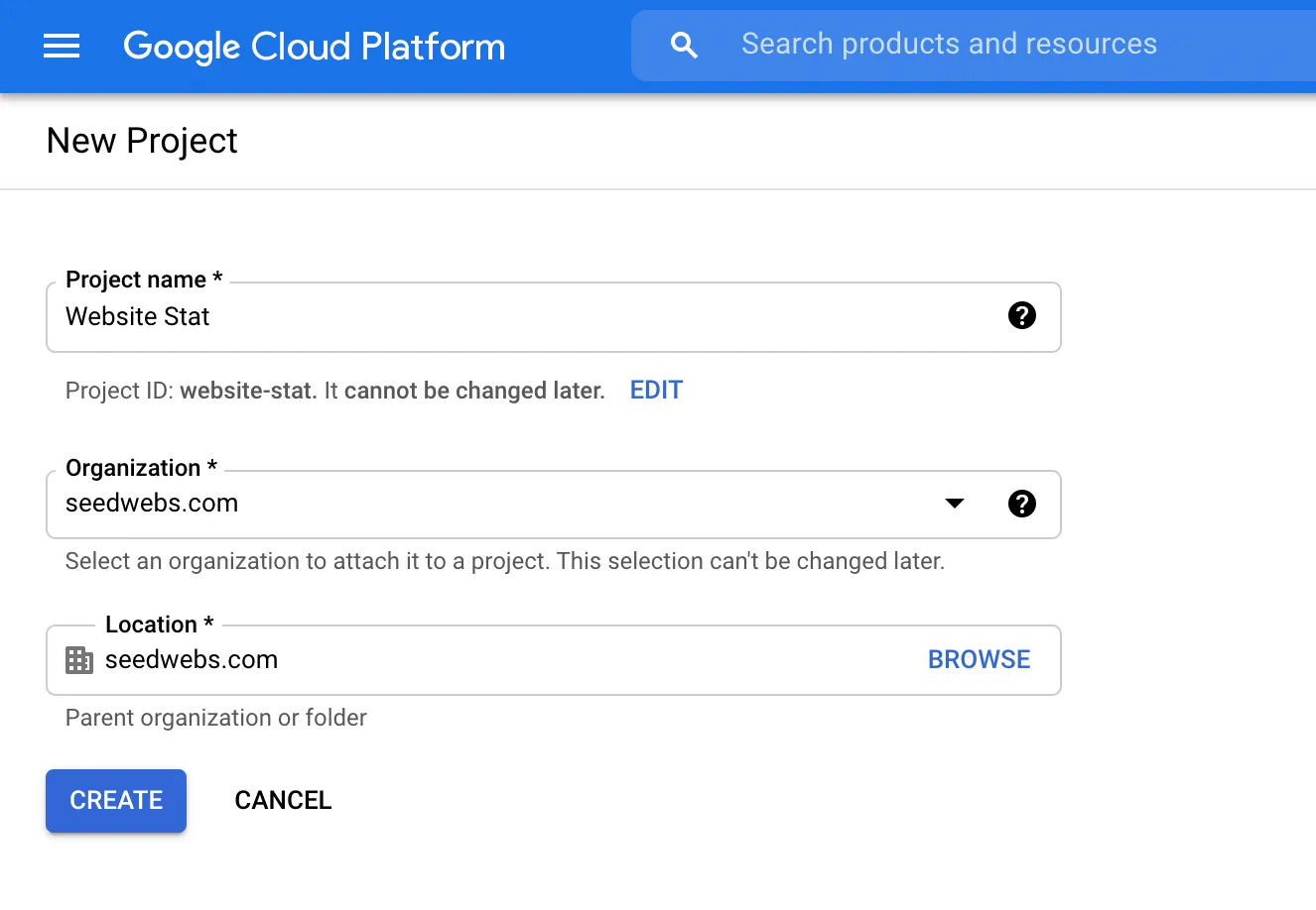 google-api-new-project