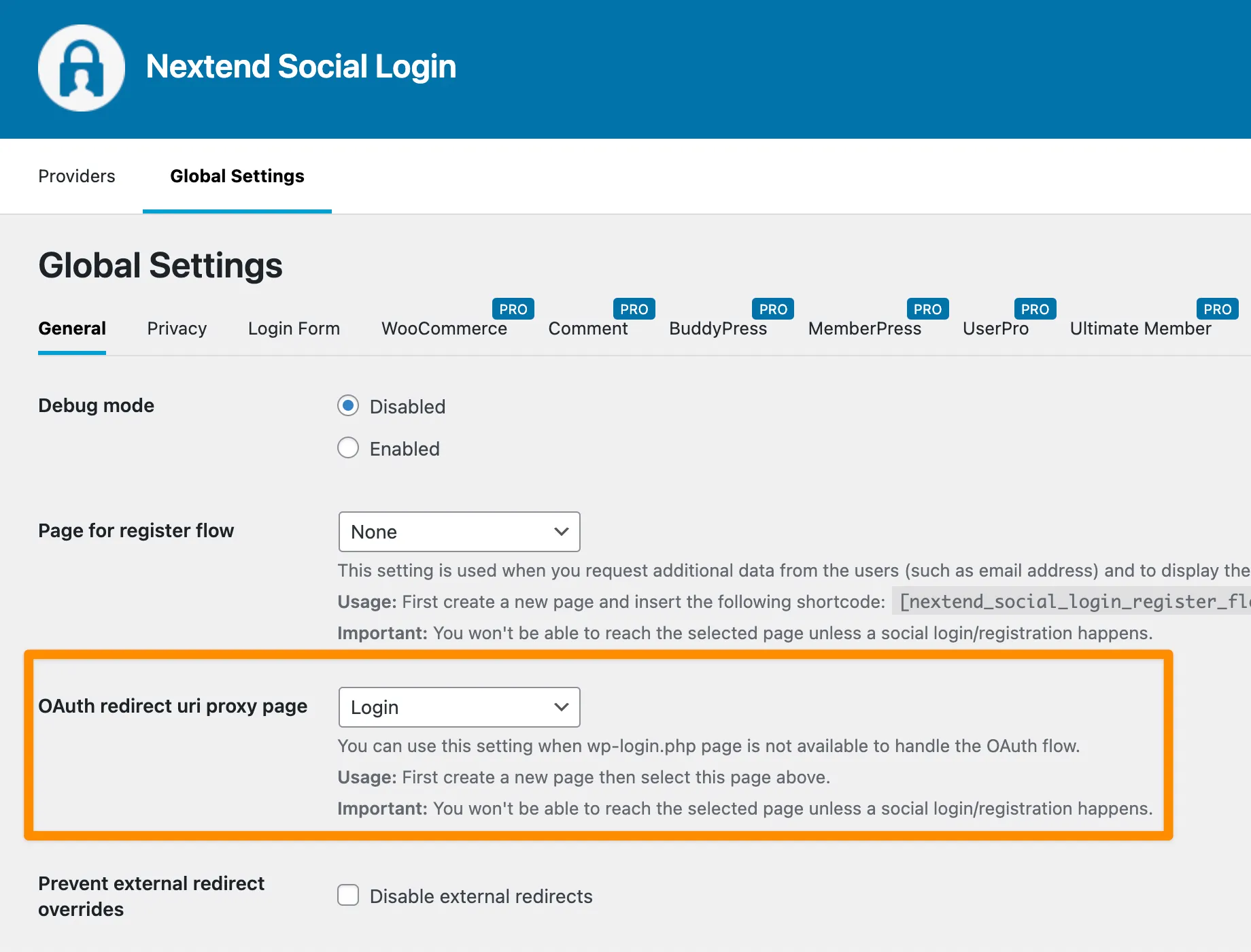 Nextend Setting